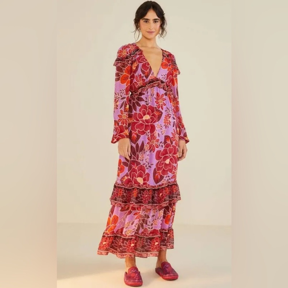 Farm Rio sweet floral maxi dress, Small NWOT